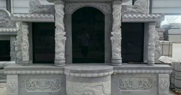平凉 芝麻灰高档墓碑，土墓，可定制
