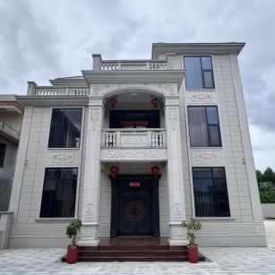 平凉 芝麻白石材别墅干挂案例展示