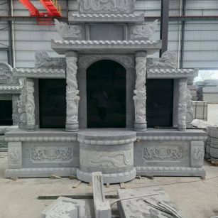 平凉 芝麻灰高档墓碑，土墓，可定制