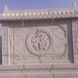 平凉 芝麻白花岗岩屏风，照壁，影壁