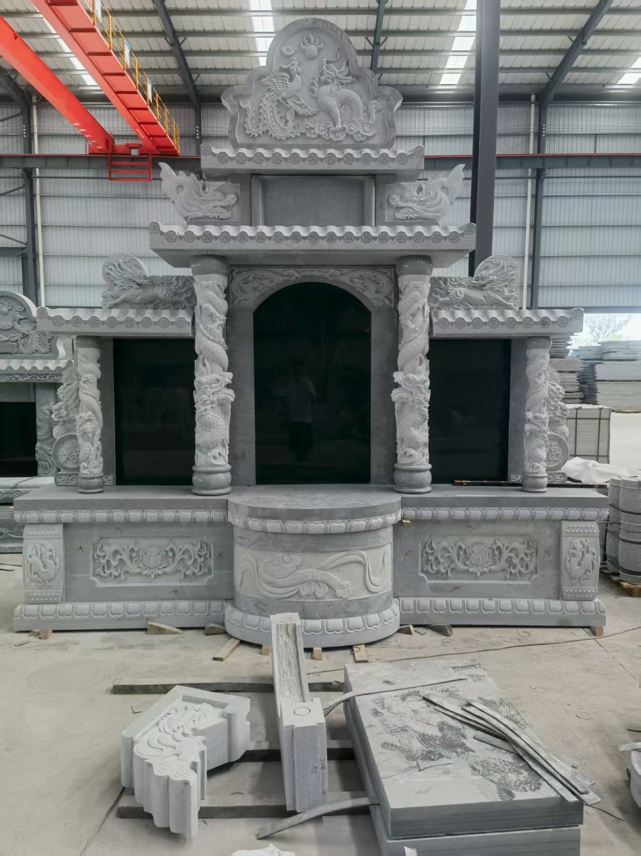 平凉 芝麻灰高档墓碑，土墓，可定制