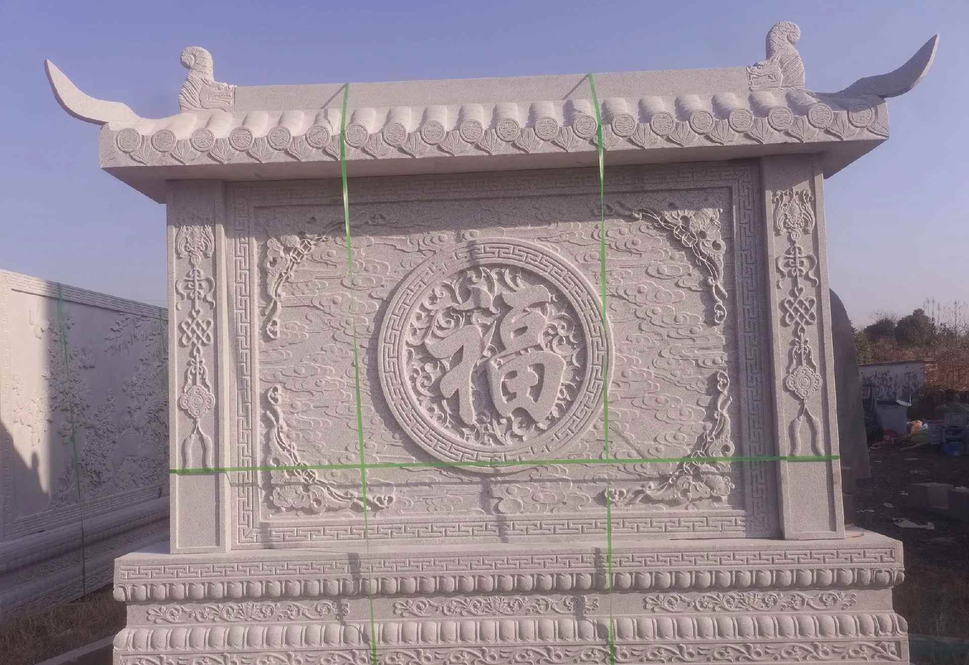 平凉 芝麻白花岗岩屏风，照壁，影壁